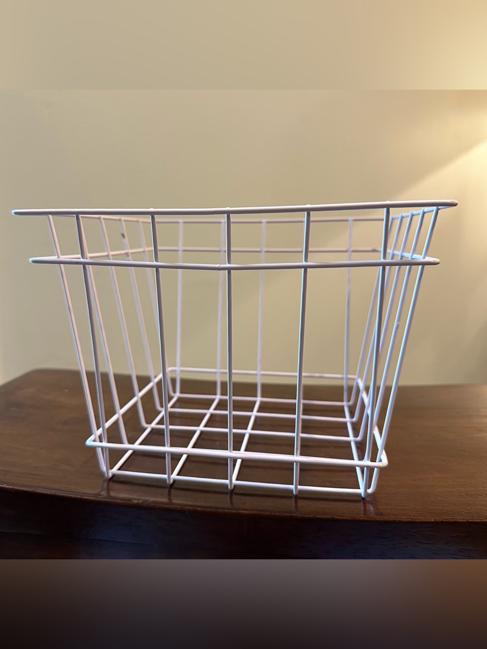 Pale pink metal basket